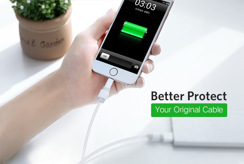 Ugreen Cable Protector For iPhone Charger Protection Cable USB Cord Saver Bite USB Cable Chompers For iPhone Cable Protector