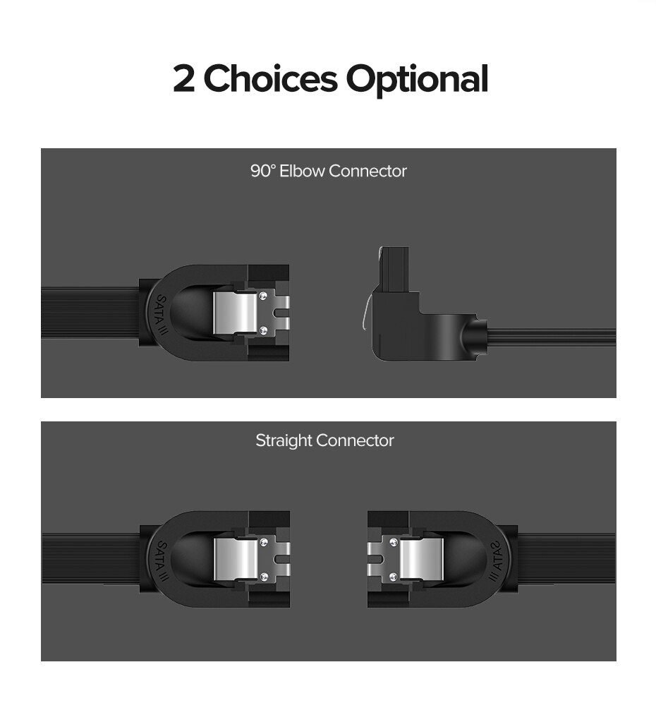 Ugreen SATA Cable 3.0 to Hard Disk Drive SSD HDD Sata 3 Straight Right-angle Cable for Asus MSI Gigabyte Motherboard Cable Sata