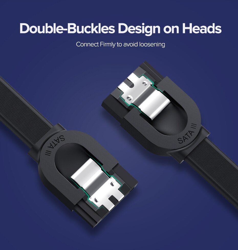 Ugreen SATA Cable 3.0 to Hard Disk Drive SSD HDD Sata 3 Straight Right-angle Cable for Asus MSI Gigabyte Motherboard Cable Sata