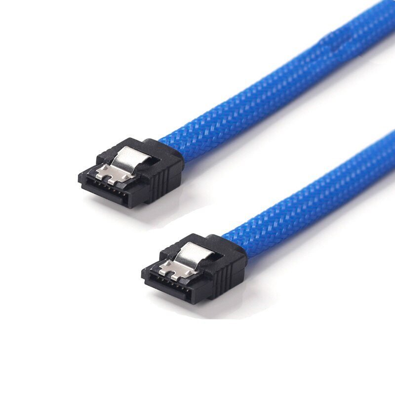1pcs/3pcs 50cm Sata3 7pin Data Cables 6gb/s Ssd Cable Hdd Hard Disk Drive Cord Line With Nylon Braid White Red Color Sleeved