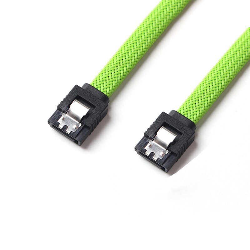 1pcs/3pcs 50cm Sata3 7pin Data Cables 6gb/s Ssd Cable Hdd Hard Disk Drive Cord Line With Nylon Braid White Red Color Sleeved