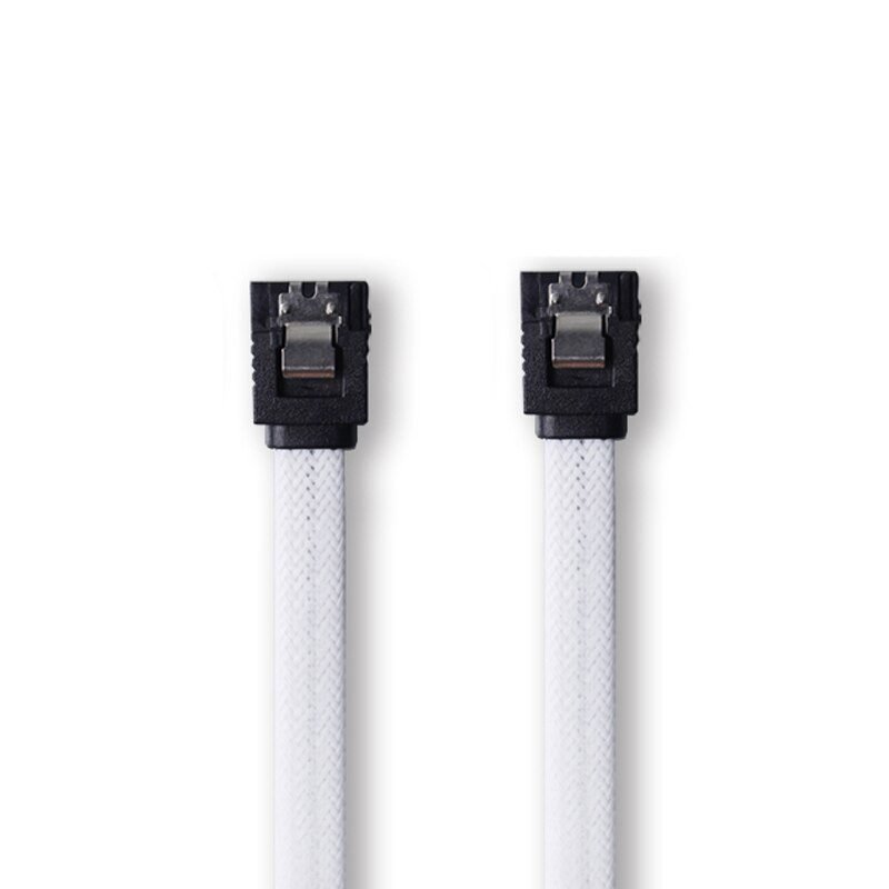 1pcs/3pcs 50cm Sata3 7pin Data Cables 6gb/s Ssd Cable Hdd Hard Disk Drive Cord Line With Nylon Braid White Red Color Sleeved