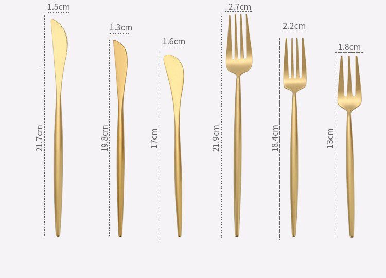 Gold Cutlery Set Forks Knives Spoons 18/10 Stainless Steel Dinner Dinnerware Set Fork Spoon Knife Chopsticks Set Dropshipping