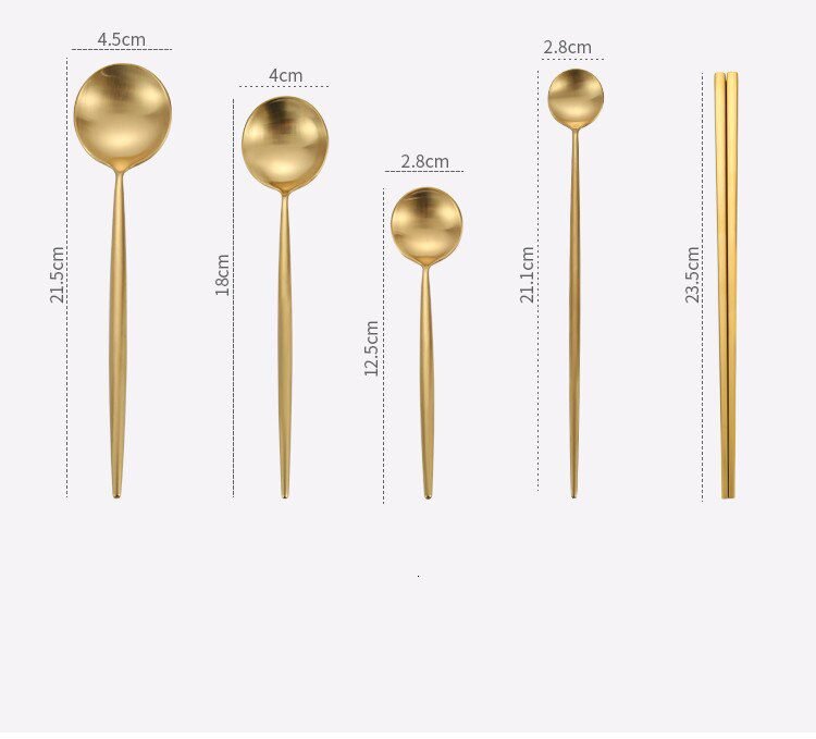 Gold Cutlery Set Forks Knives Spoons 18/10 Stainless Steel Dinner Dinnerware Set Fork Spoon Knife Chopsticks Set Dropshipping