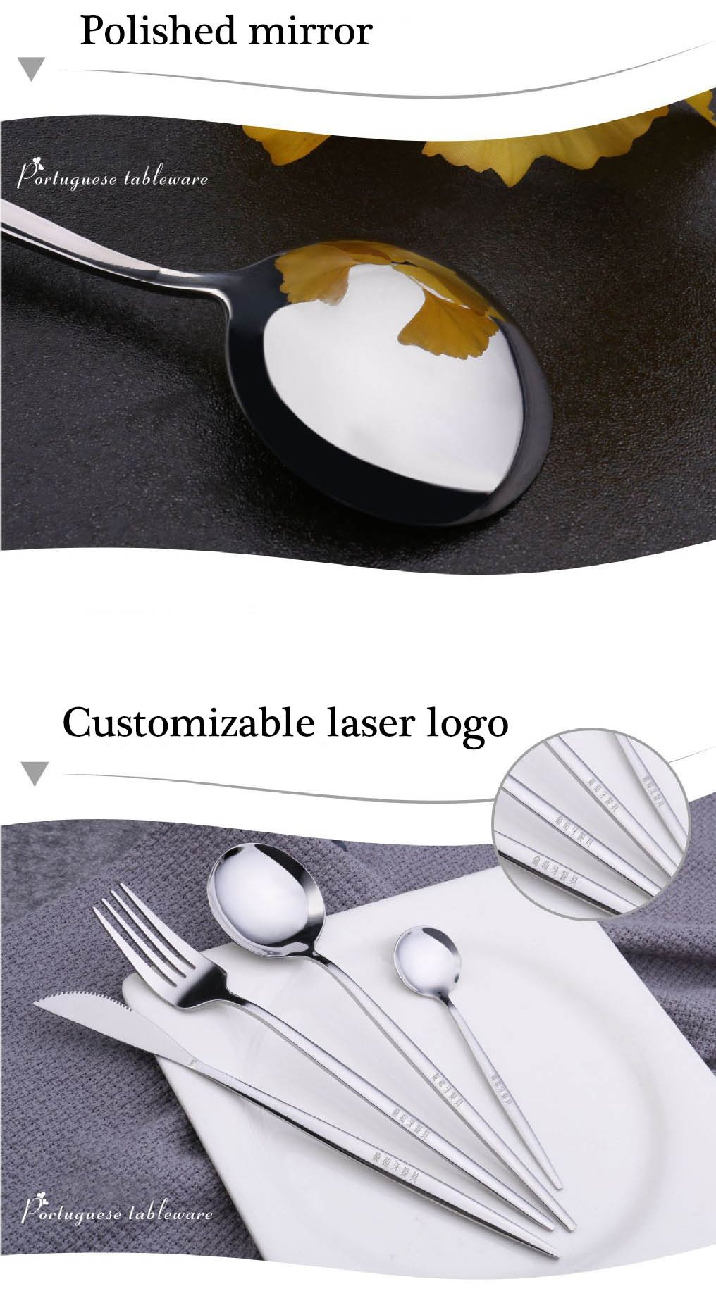 24Pcs 18/10 Stainless Steel Dinnerware Set Black Gold Cutlery Spoon Fork Knife Western Cutleri Silverware tableware Set Supplies