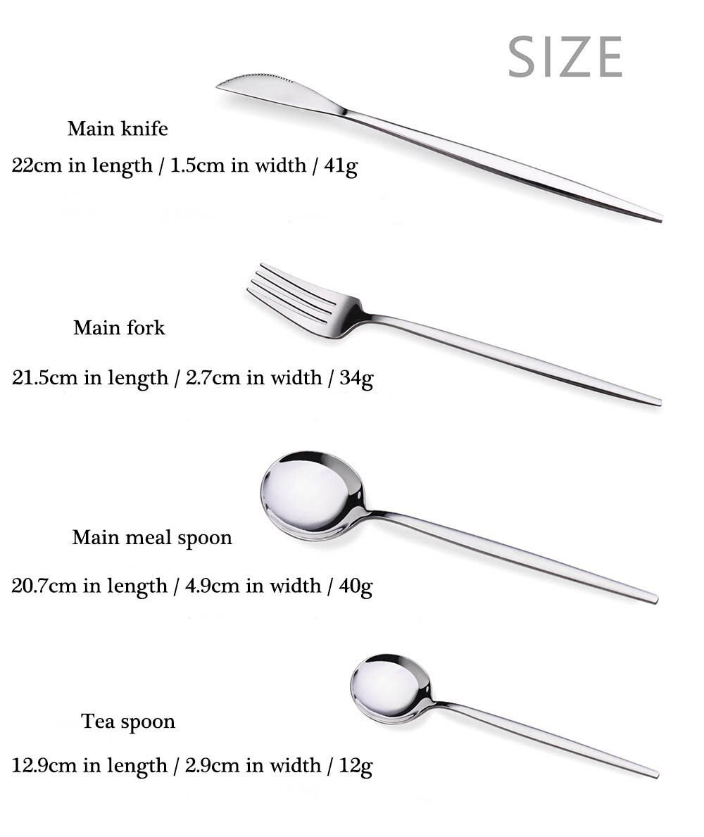 24Pcs 18/10 Stainless Steel Dinnerware Set Black Gold Cutlery Spoon Fork Knife Western Cutleri Silverware tableware Set Supplies