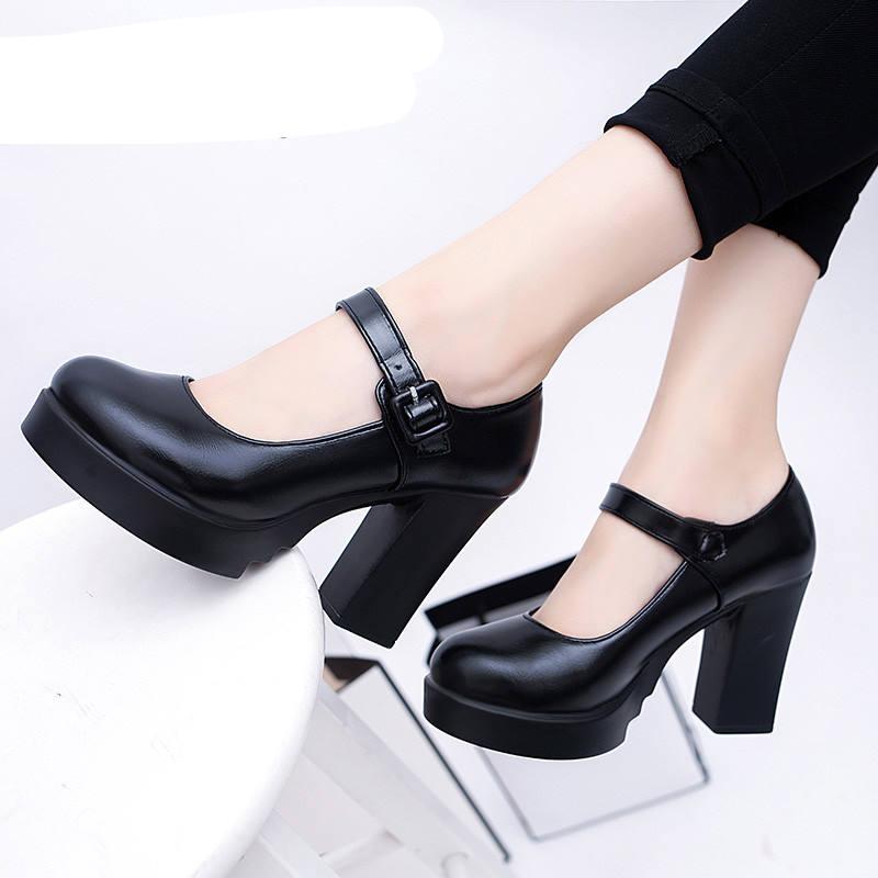 Women's High Heels Shallow Mouth Buckle Strap Shoes - MojitoFashion