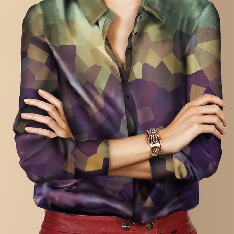 Vintage Long Sleeve Shirt Women Single-breasted Turndown Collar Loose Casual Temperament Blouses Female Spring Tops Clothing