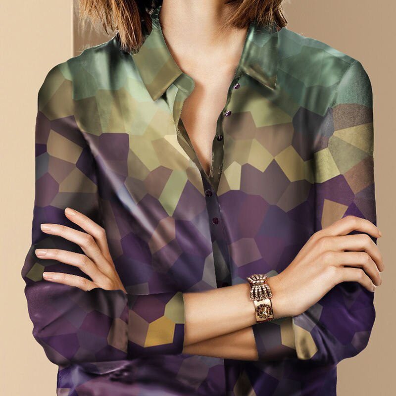 Vintage Long Sleeve Shirt Women Single-breasted Turndown Collar Loose Casual Temperament Blouses Female Spring Tops Clothing