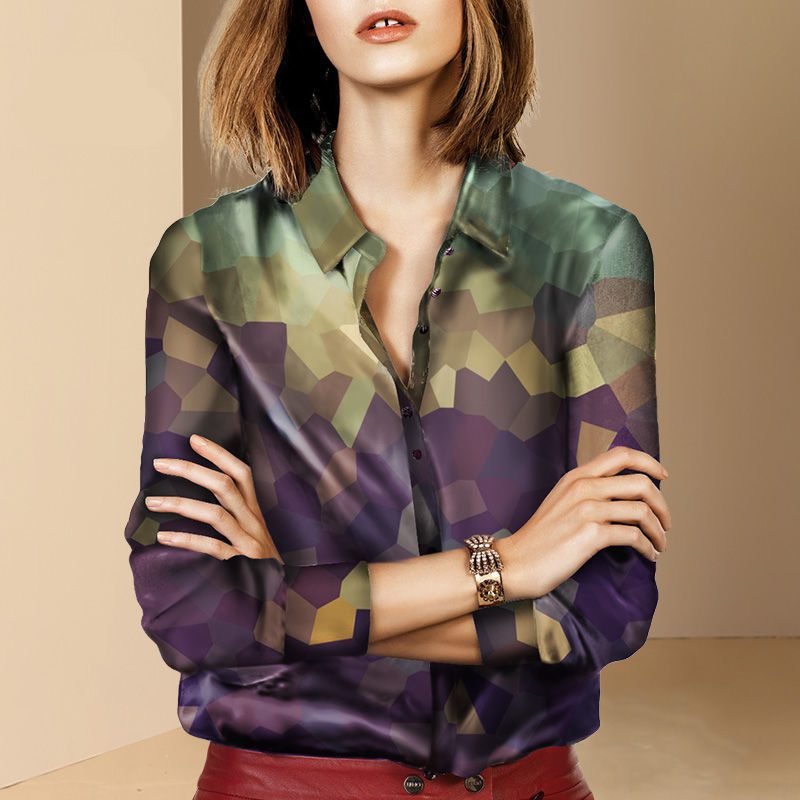 Vintage Long Sleeve Shirt Women Single-breasted Turndown Collar Loose Casual Temperament Blouses Female Spring Tops Clothing