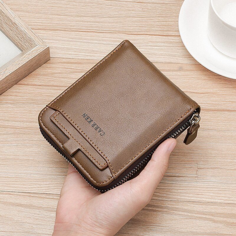 Vintage Small Men's Wallet Pu Leather Short Purse Men Hasp Zipper Clutch Solid Porte Feuille Hommes Porte Monnaie Homme