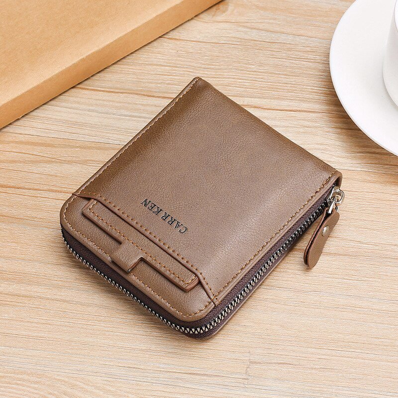 Vintage Small Men's Wallet Pu Leather Short Purse Men Hasp Zipper Clutch Solid Porte Feuille Hommes Porte Monnaie Homme