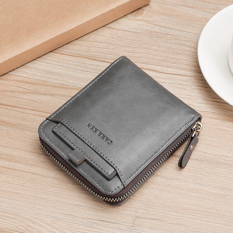 Vintage Small Men's Wallet Pu Leather Short Purse Men Hasp Zipper Clutch Solid Porte Feuille Hommes Porte Monnaie Homme