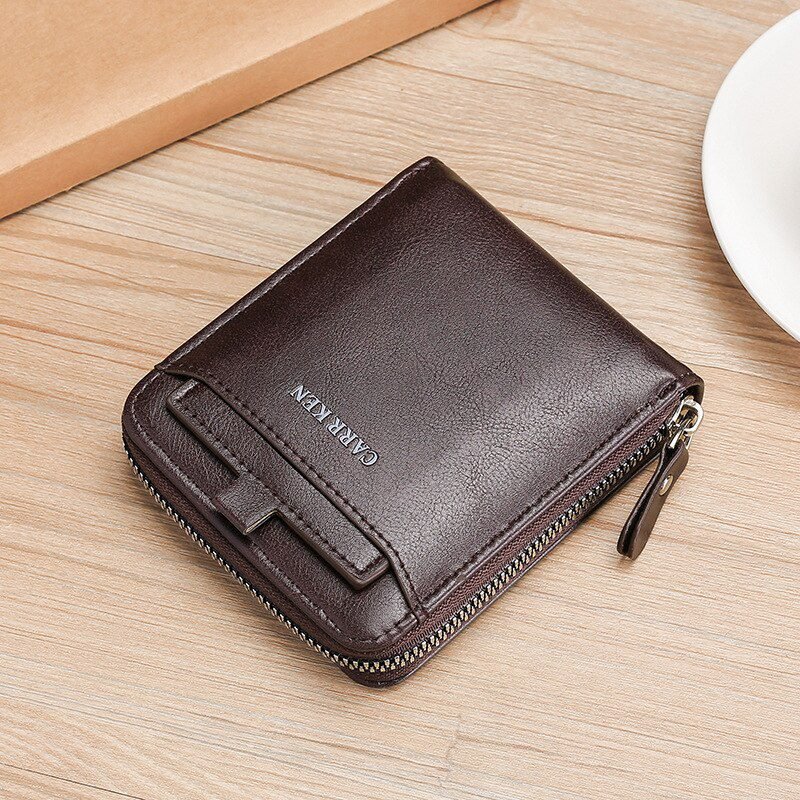 Vintage Small Men's Wallet Pu Leather Short Purse Men Hasp Zipper Clutch Solid Porte Feuille Hommes Porte Monnaie Homme