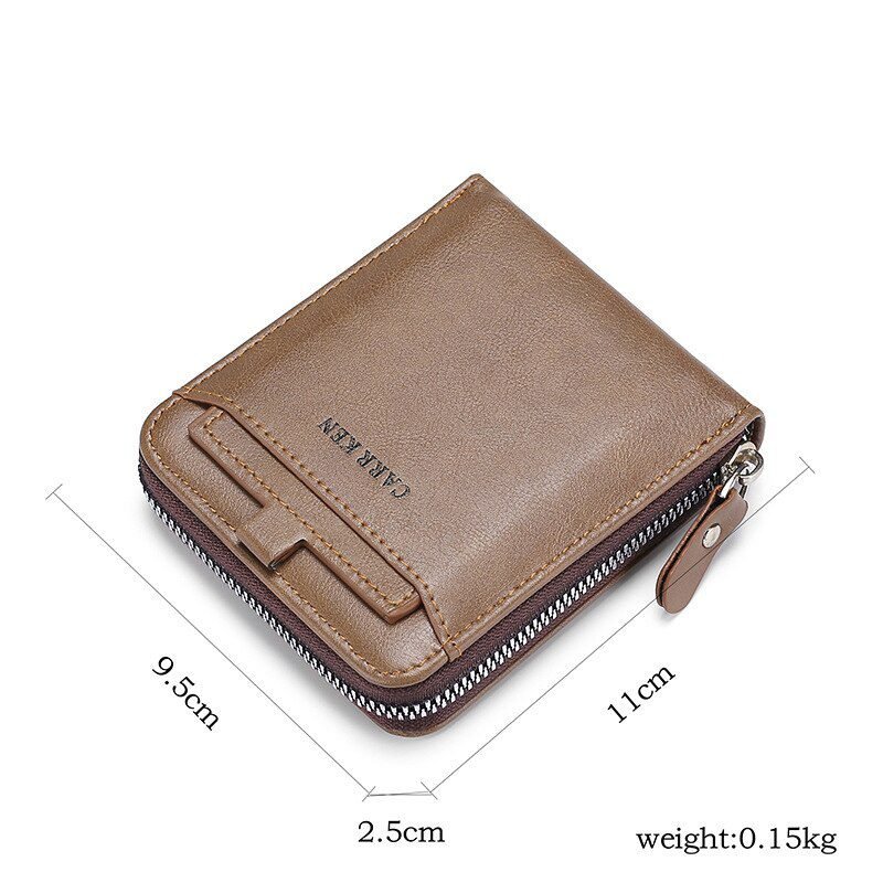 Vintage Small Men's Wallet Pu Leather Short Purse Men Hasp Zipper Clutch Solid Porte Feuille Hommes Porte Monnaie Homme