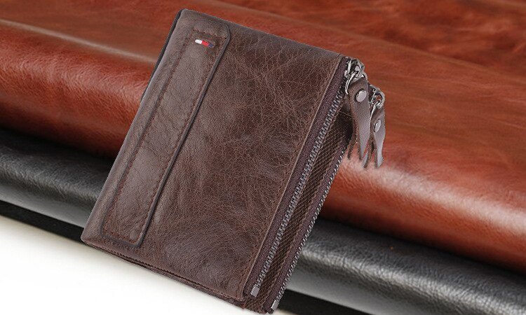 2022 Men Wallets 100% Genuine Cow Leather Name Customized Short Card Holder Leather Men Purse High Quality Brand Male Wallet