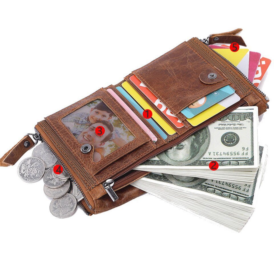 2022 Men Wallets 100% Genuine Cow Leather Name Customized Short Card Holder Leather Men Purse High Quality Brand Male Wallet