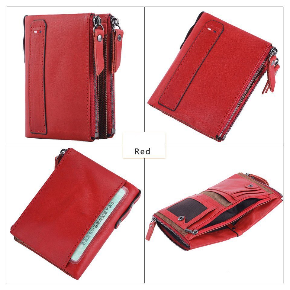 2022 Men Wallets 100% Genuine Cow Leather Name Customized Short Card Holder Leather Men Purse High Quality Brand Male Wallet