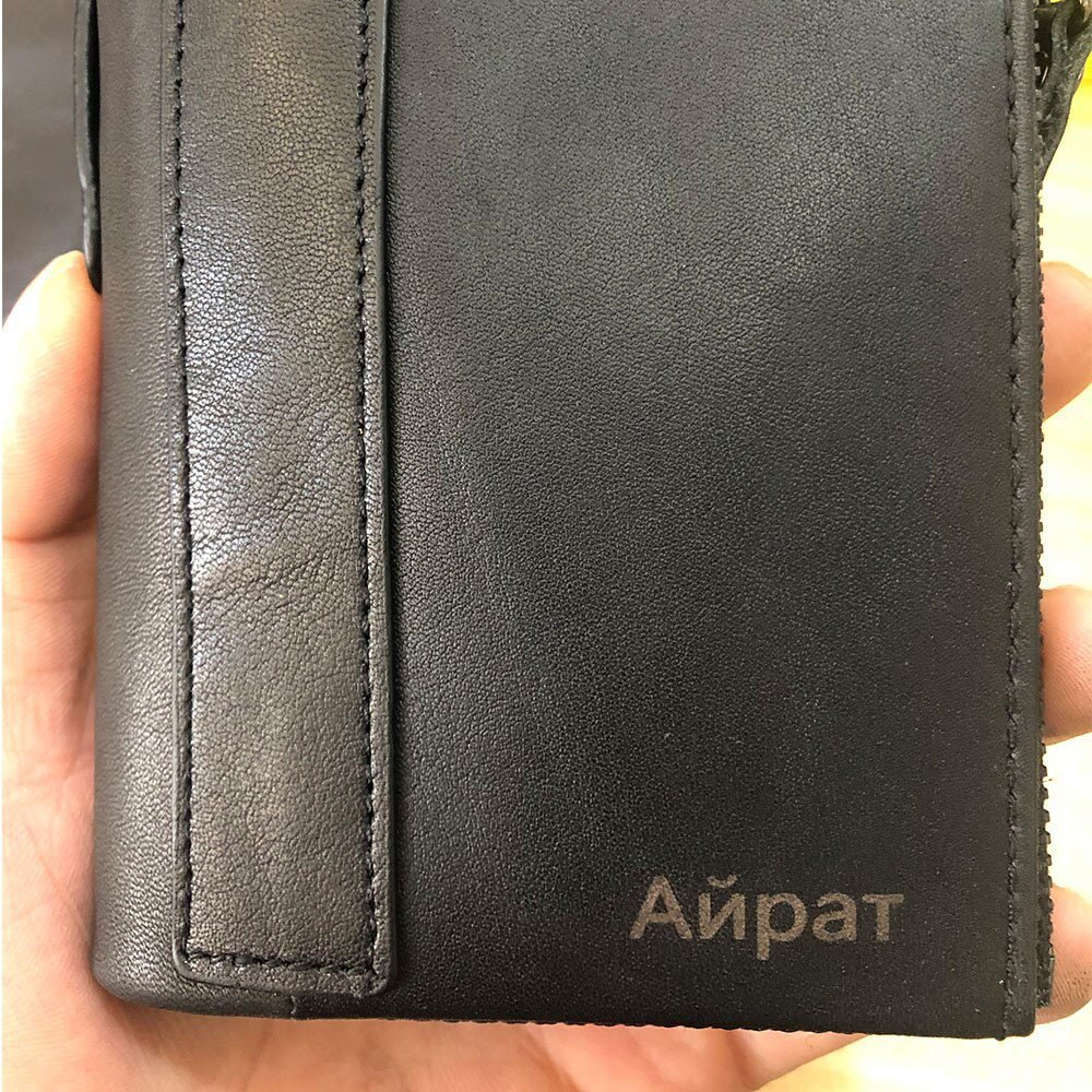 2022 Men Wallets 100% Genuine Cow Leather Name Customized Short Card Holder Leather Men Purse High Quality Brand Male Wallet