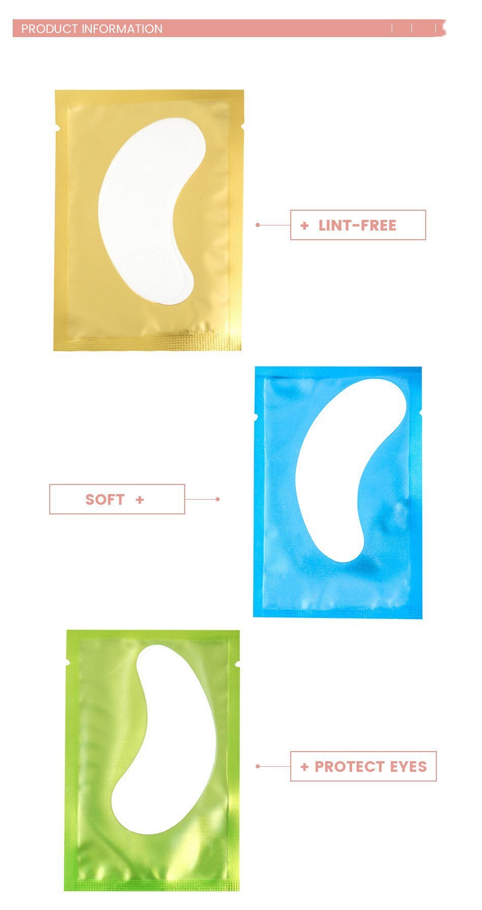 50Pairs/Lots Eye Patches Eyelash Extension Under Eye Pads Makeup Eyelash Patches Tip Stickers Pads For Eyelash Extension Makeup