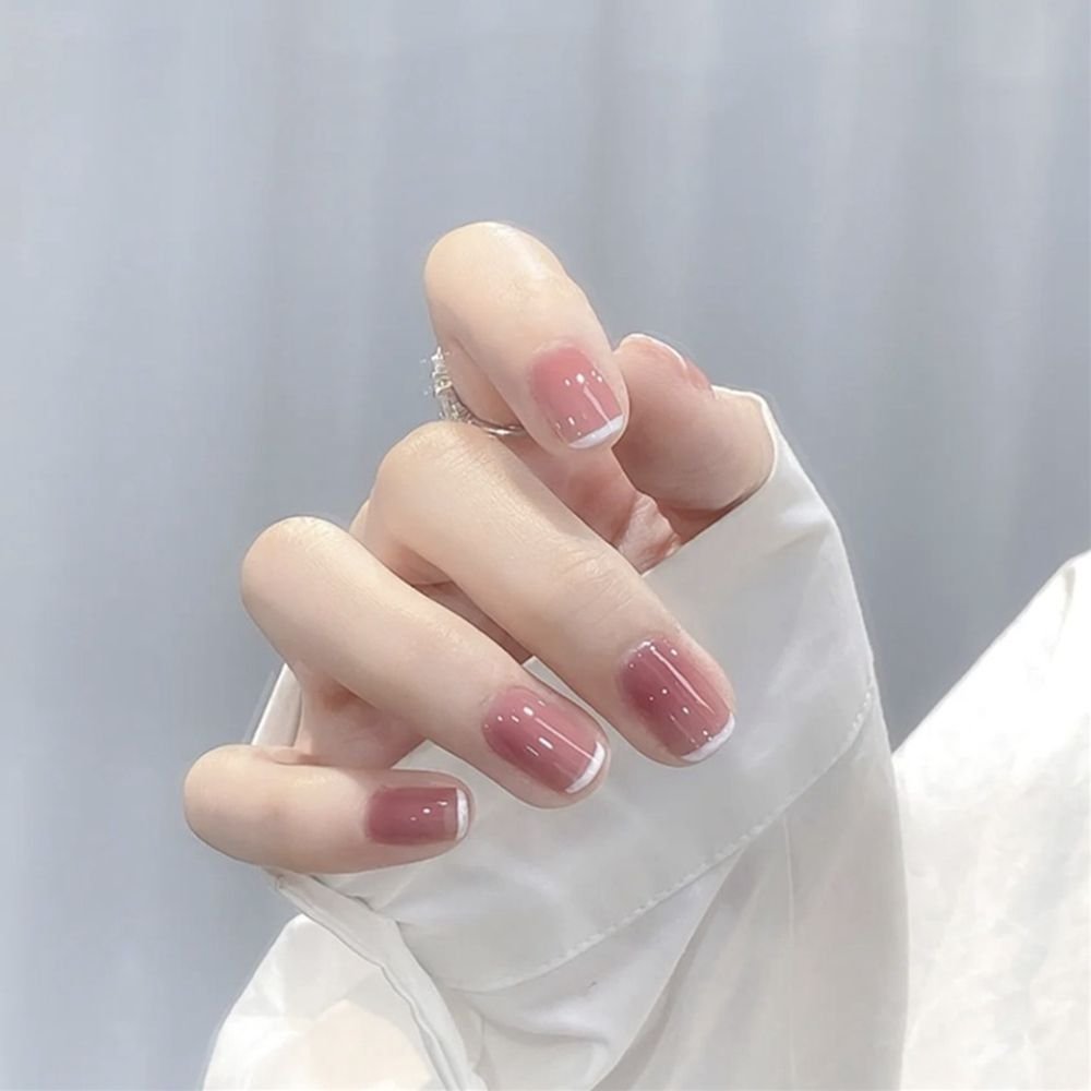 24Pcs/Box Sweet Short Round/Square Head False Nail Art Full Cover Detachable Artificial Fake Nails Ballerina Press on Nails Tips 24Pcs/Box Sweet Short Round/Square Head False Nail Art Full Cover Detachable Artificial Fake Nails Ballerina Press on Nails Tips