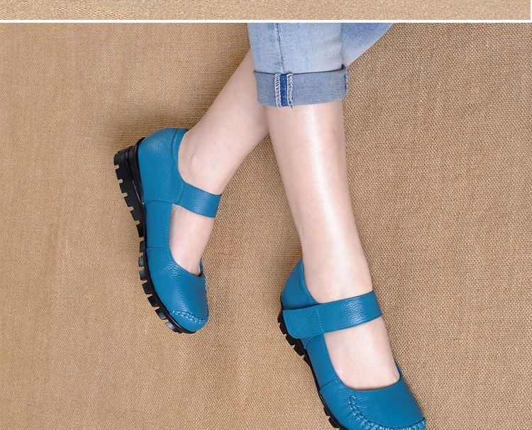 Japanese School Uniform Shoes Women Flats Mary Jane Shoes With Hook Loop Ladies Leather Flat Shoes Black Loafers Nurse Shoes
