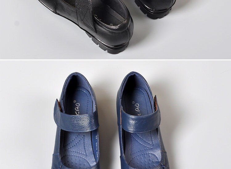 Japanese School Uniform Shoes Women Flats Mary Jane Shoes With Hook Loop Ladies Leather Flat Shoes Black Loafers Nurse Shoes