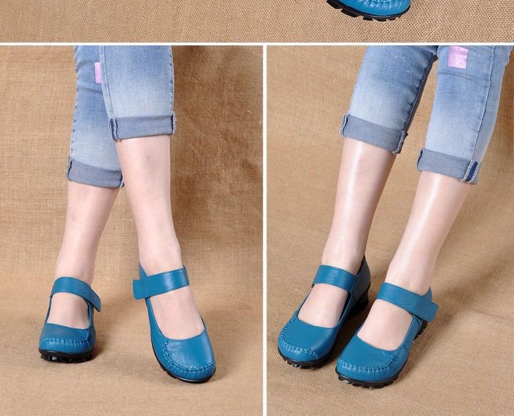Japanese School Uniform Shoes Women Flats Mary Jane Shoes With Hook Loop Ladies Leather Flat Shoes Black Loafers Nurse Shoes