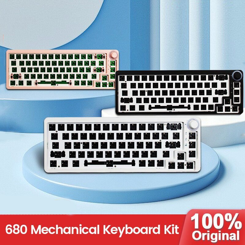 TM680 Hot Swap Mechanical Keyboard Kit Wireless 3 Mode RGB Compatiable With 3/5 Pins For Cherry Gateron Kailh Dial Knob Keyboard