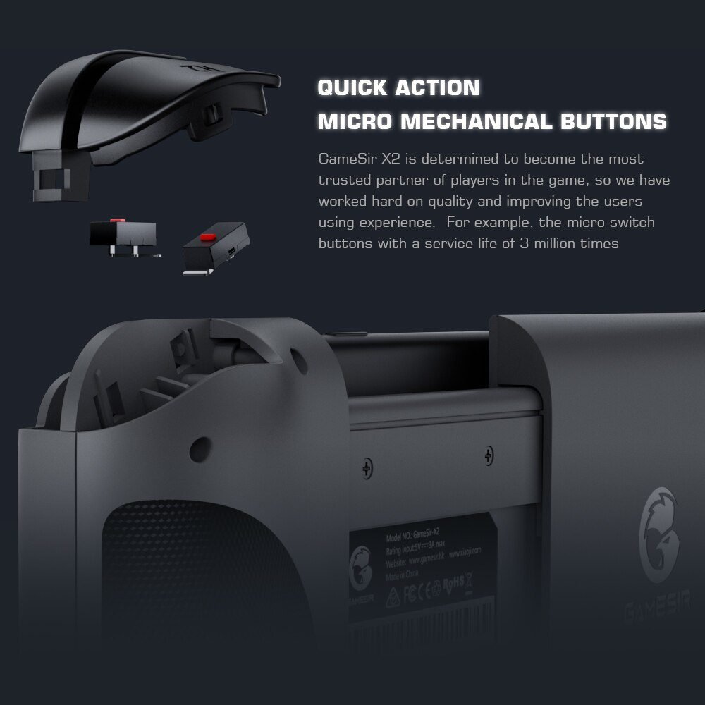 GameSir X2 Cellphone Gamepad Game Controller Joystick for Cloud Gaming Xbox Game Pass STADIA xCloud GeForce Now Luna Steam Link