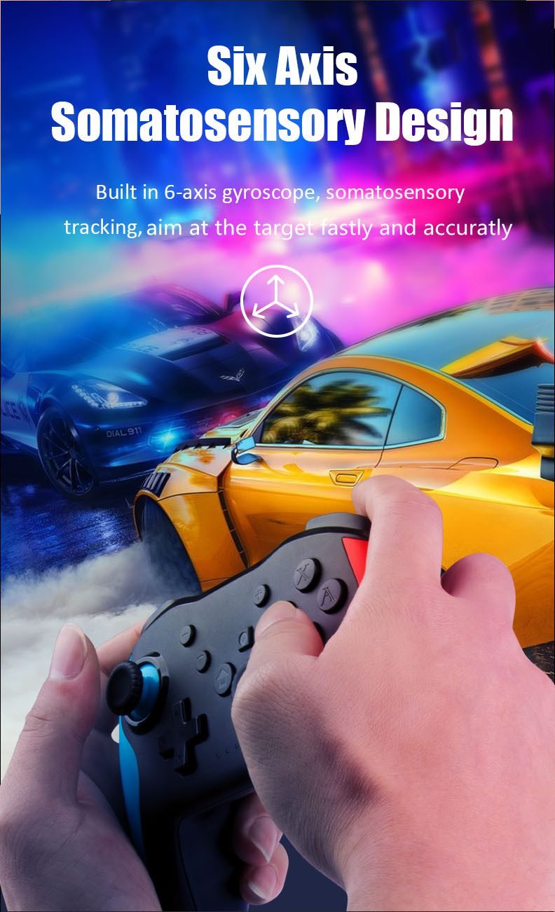 2PCS Bluetooth 2.4G Wireless Controller For Nintendo Switch Pro PC TV Box Smart Phone Tablet PS3 Tesla Shock Joystick Gamepad