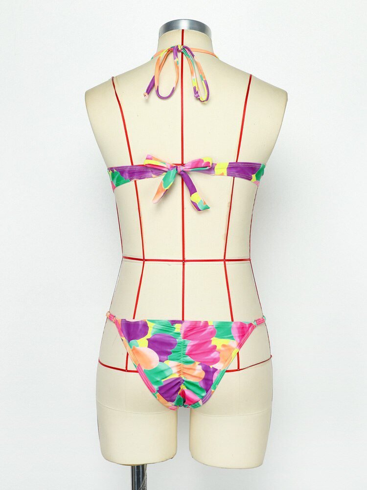 ZRTAK Leopard Swimwear Sexy Bikinis Patchwork Swimsuit Women 2023 Bathing Suit Print Bikini Sets Solid Beachwear Cup