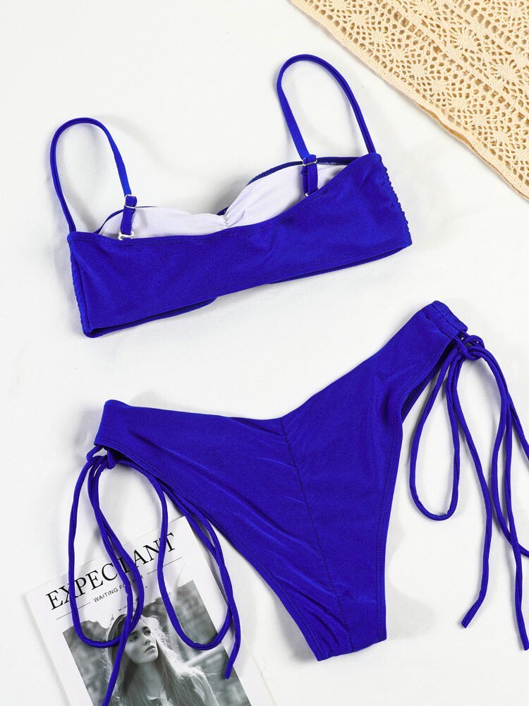 ZRTAK Leopard Swimwear Sexy Bikinis Patchwork Swimsuit Women 2023 Bathing Suit Print Bikini Sets Solid Beachwear Cup