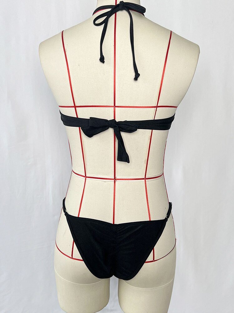 ZRTAK Leopard Swimwear Sexy Bikinis Patchwork Swimsuit Women 2023 Bathing Suit Print Bikini Sets Solid Beachwear Cup