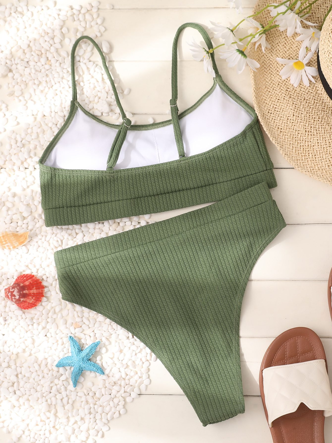 Sexy Solid Yellow Bikini 2023 Mujer High Cut Pleate Women's Swimsuit Separate Beach Bathing Suit High Waist Swimwear Biquini New