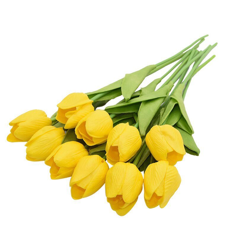 10PCS Tulip Artificial Flower Real Touch Artificial Bouquet PE Fake Flower for Wedding Decoration Flowers Home Garden Decor