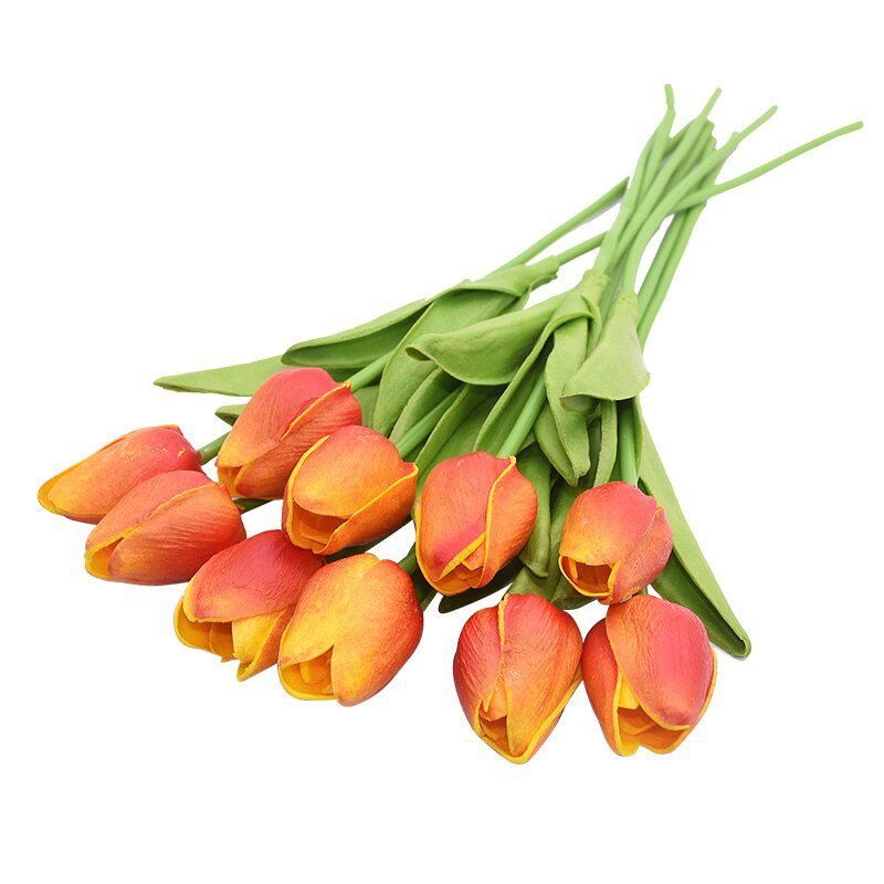 10PCS Tulip Artificial Flower Real Touch Artificial Bouquet PE Fake Flower for Wedding Decoration Flowers Home Garden Decor