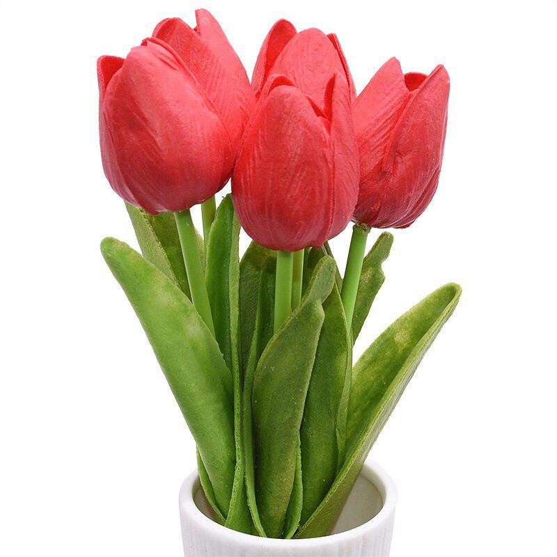 10PCS Tulip Artificial Flower Real Touch Artificial Bouquet PE Fake Flower for Wedding Decoration Flowers Home Garden Decor