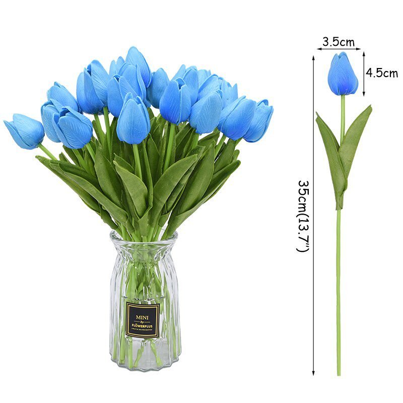 10PCS Tulip Artificial Flower Real Touch Artificial Bouquet PE Fake Flower for Wedding Decoration Flowers Home Garden Decor