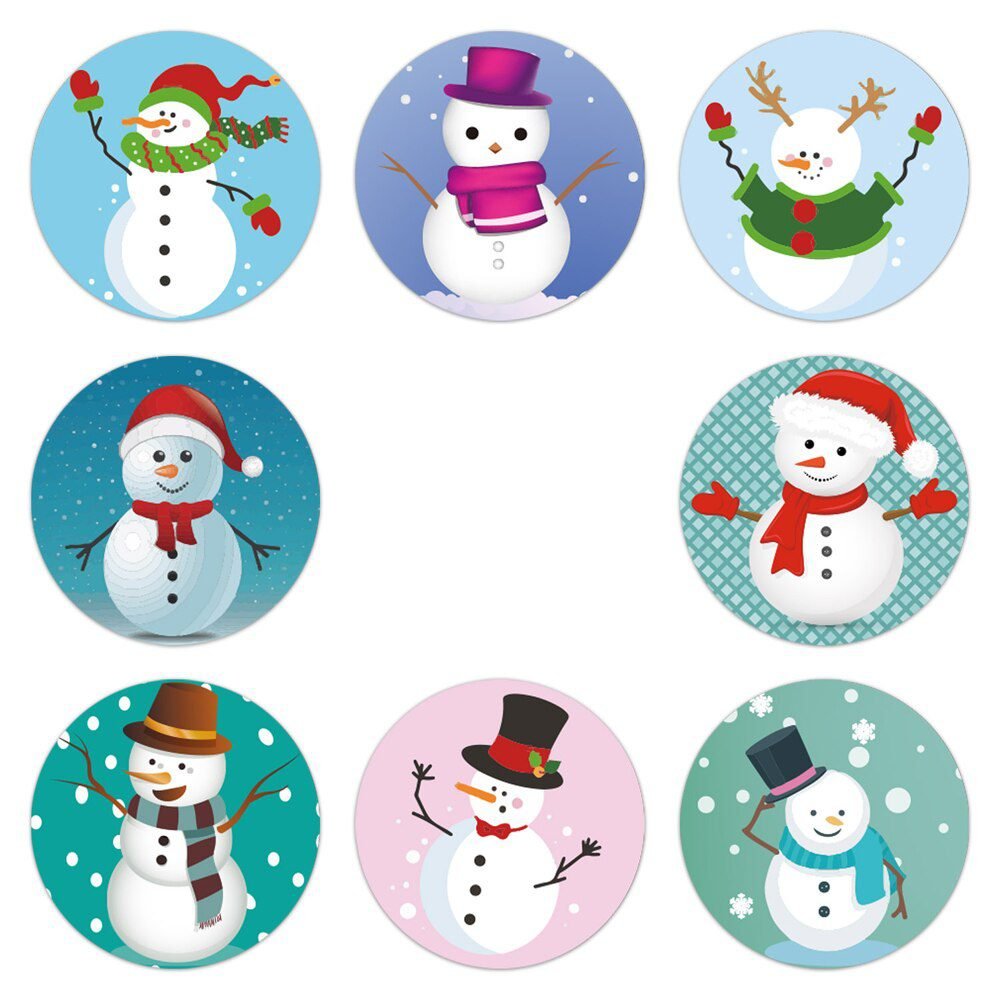 100-500pcs 6 Designs 1 Inch Christmas Theme Seal Labels Stickers For DIY Gift Baking Package Envelope Stationery Decoration