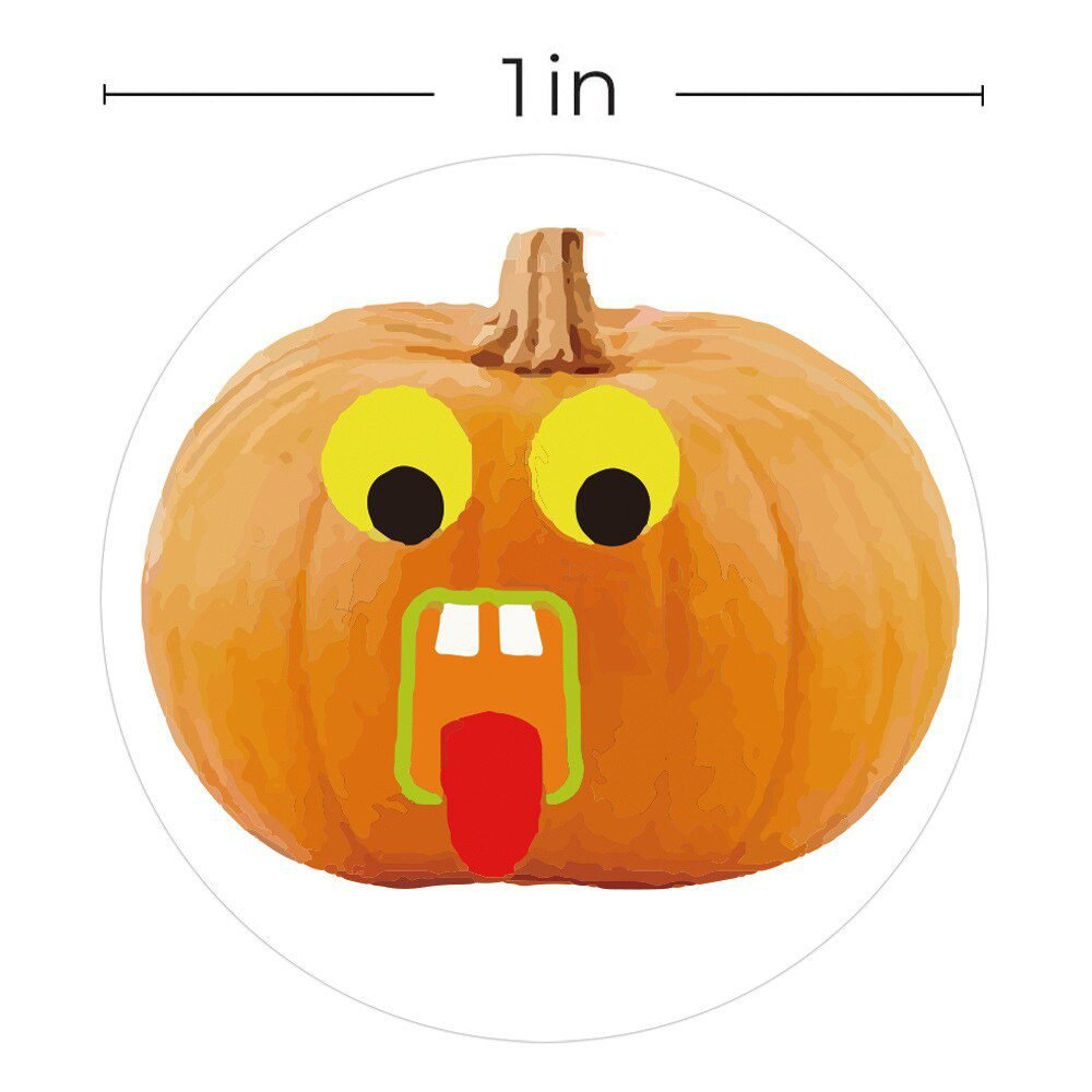 100-500pcsHalloween Pumpkin Ghost Round Handmade Packaging Sealing Label Sticker DIY Halloween Gift Stickers Halloween Decor