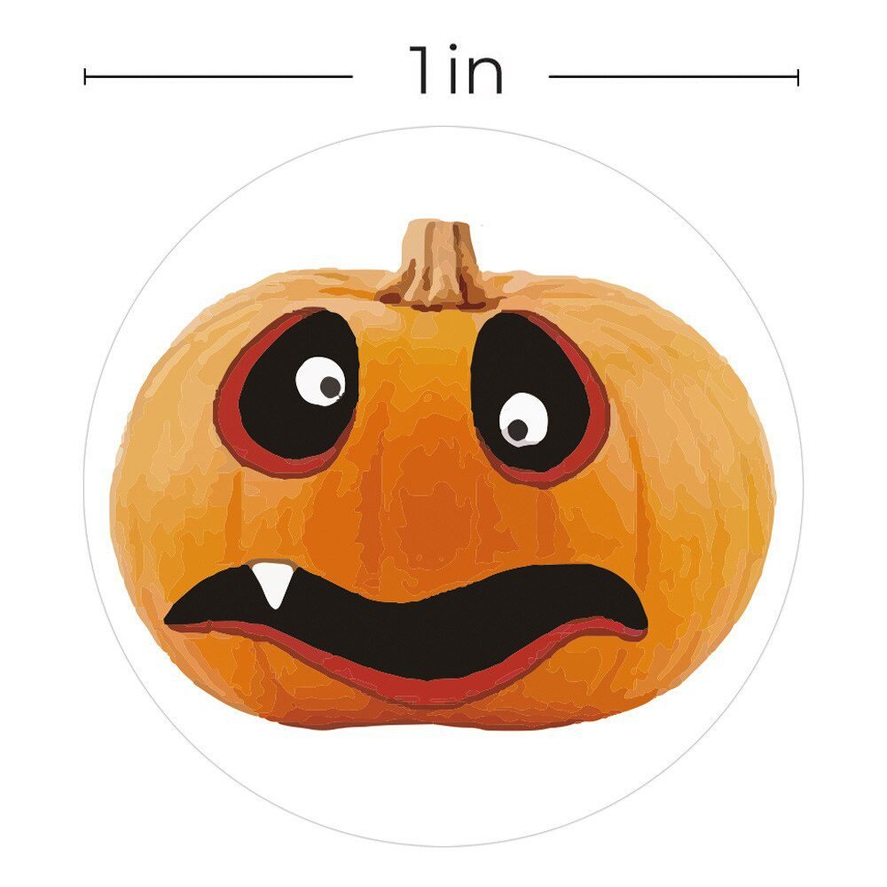 100-500pcsHalloween Pumpkin Ghost Round Handmade Packaging Sealing Label Sticker DIY Halloween Gift Stickers Halloween Decor