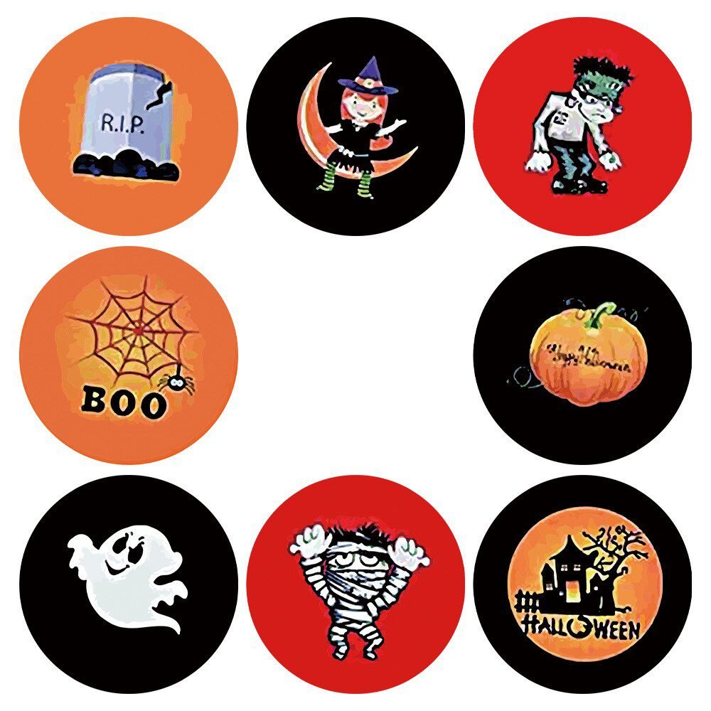 100-500pcsHalloween Pumpkin Ghost Round Handmade Packaging Sealing Label Sticker DIY Halloween Gift Stickers Halloween Decor