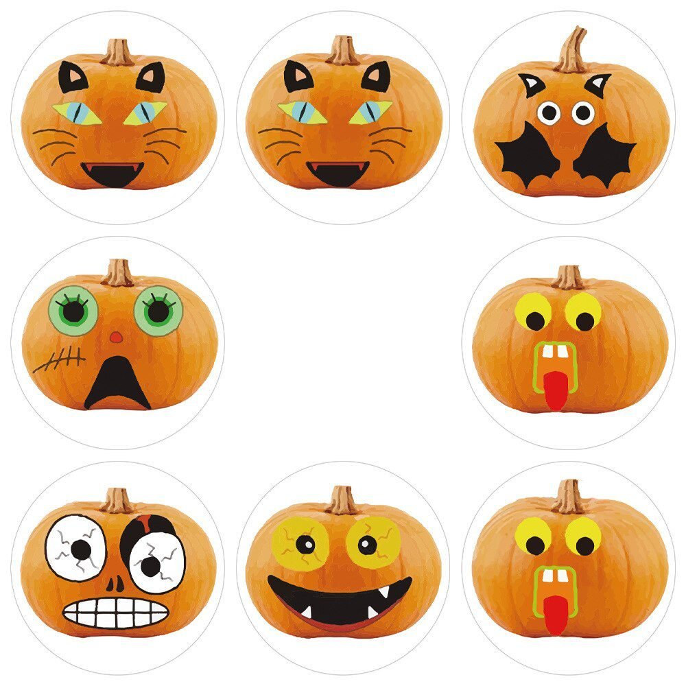 100-500pcsHalloween Pumpkin Ghost Round Handmade Packaging Sealing Label Sticker DIY Halloween Gift Stickers Halloween Decor