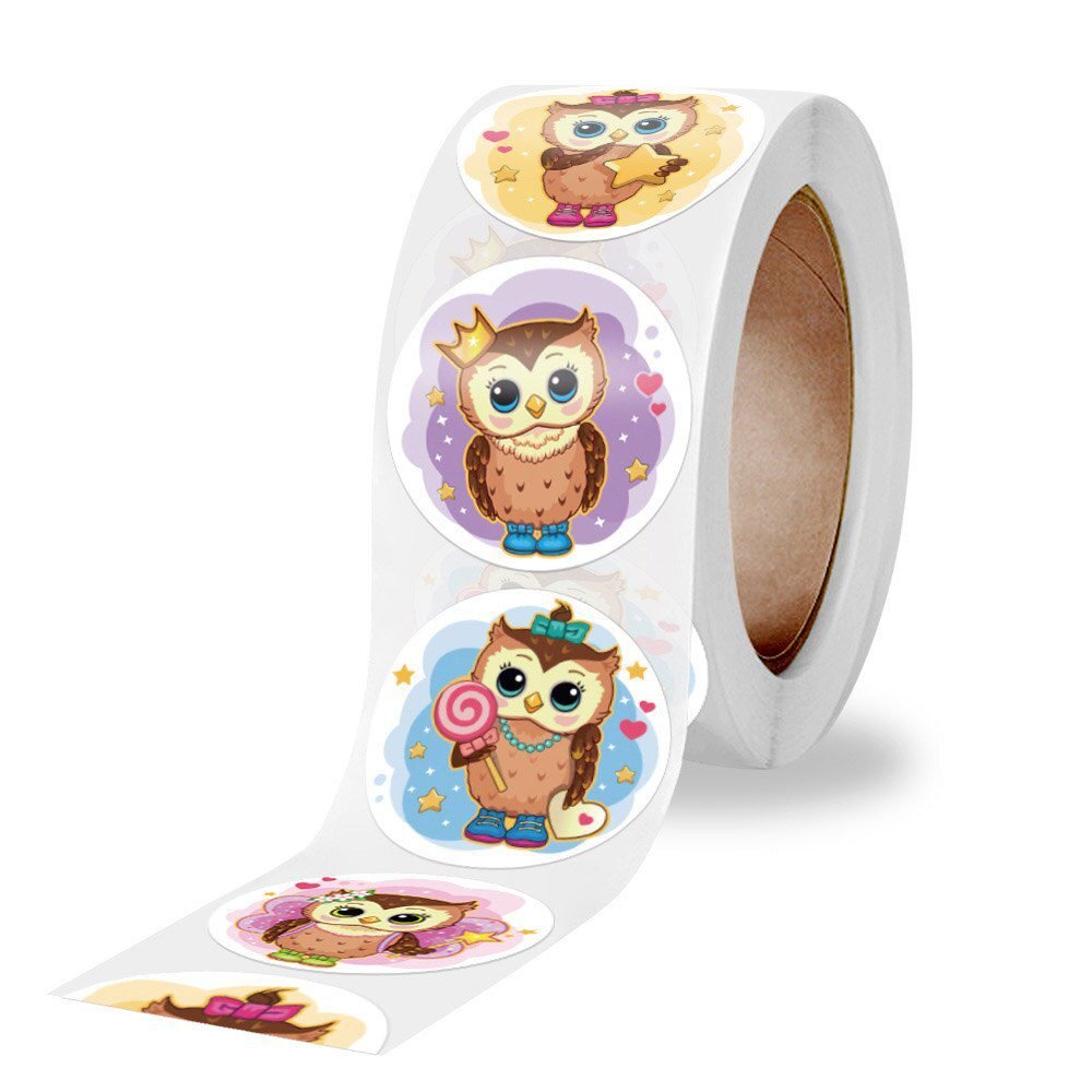 100-500pcs 1inch Cartoon Animal Children Sticker Label Thank You Cute Toy Game Sticker DIY Gift Sealing Label Decoration Supp