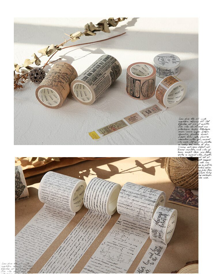 Journamm 11 Design Vintage Style Washi Paper Tape Scrapbooking Sticker School Supplies Decoration DIY Creative Stationery Tapes