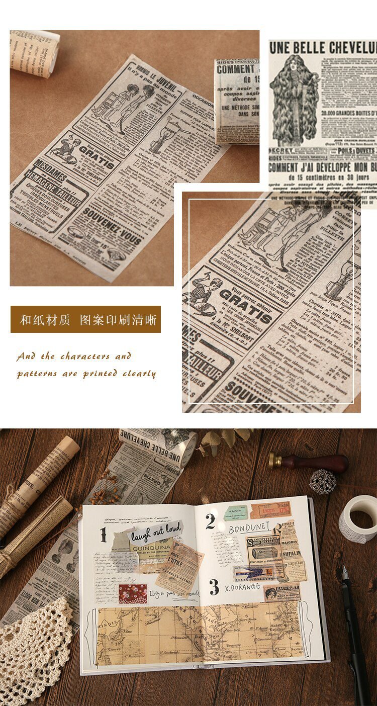 Journamm 11 Design Vintage Style Washi Paper Tape Scrapbooking Sticker School Supplies Decoration DIY Creative Stationery Tapes
