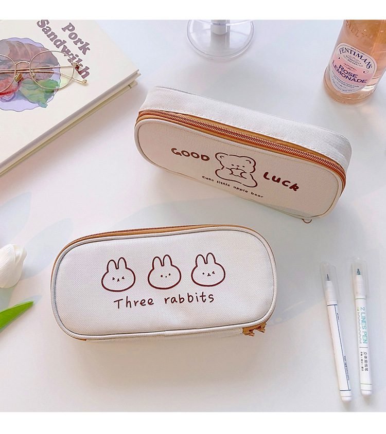 Mr.paper 4 Styles Kawaii Bear Pencil Bags Cartoon Cute Simple Pencil Cases Student School Supplies Stationery Pencil Bags