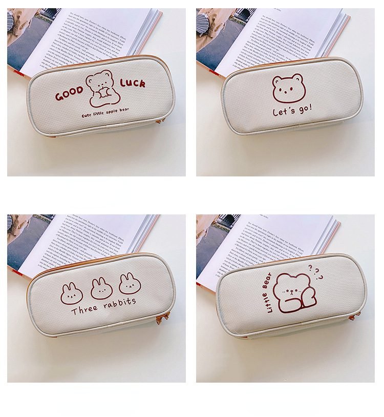 Mr.paper 4 Styles Kawaii Bear Pencil Bags Cartoon Cute Simple Pencil Cases Student School Supplies Stationery Pencil Bags