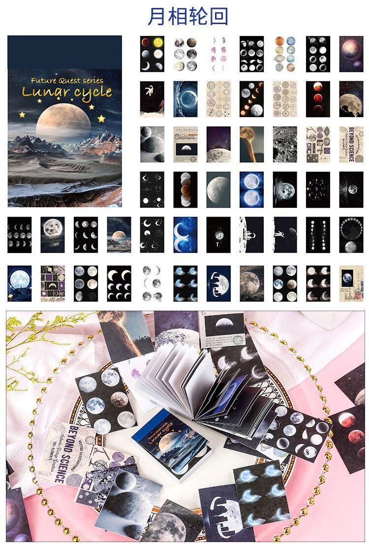 50pcs/1lot Kawaii Stationery Stickers cosmic starry sky  Diary Planner junk journal Stickers Scrapbook Craft Sticker